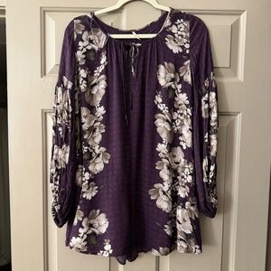 Purple floral romper